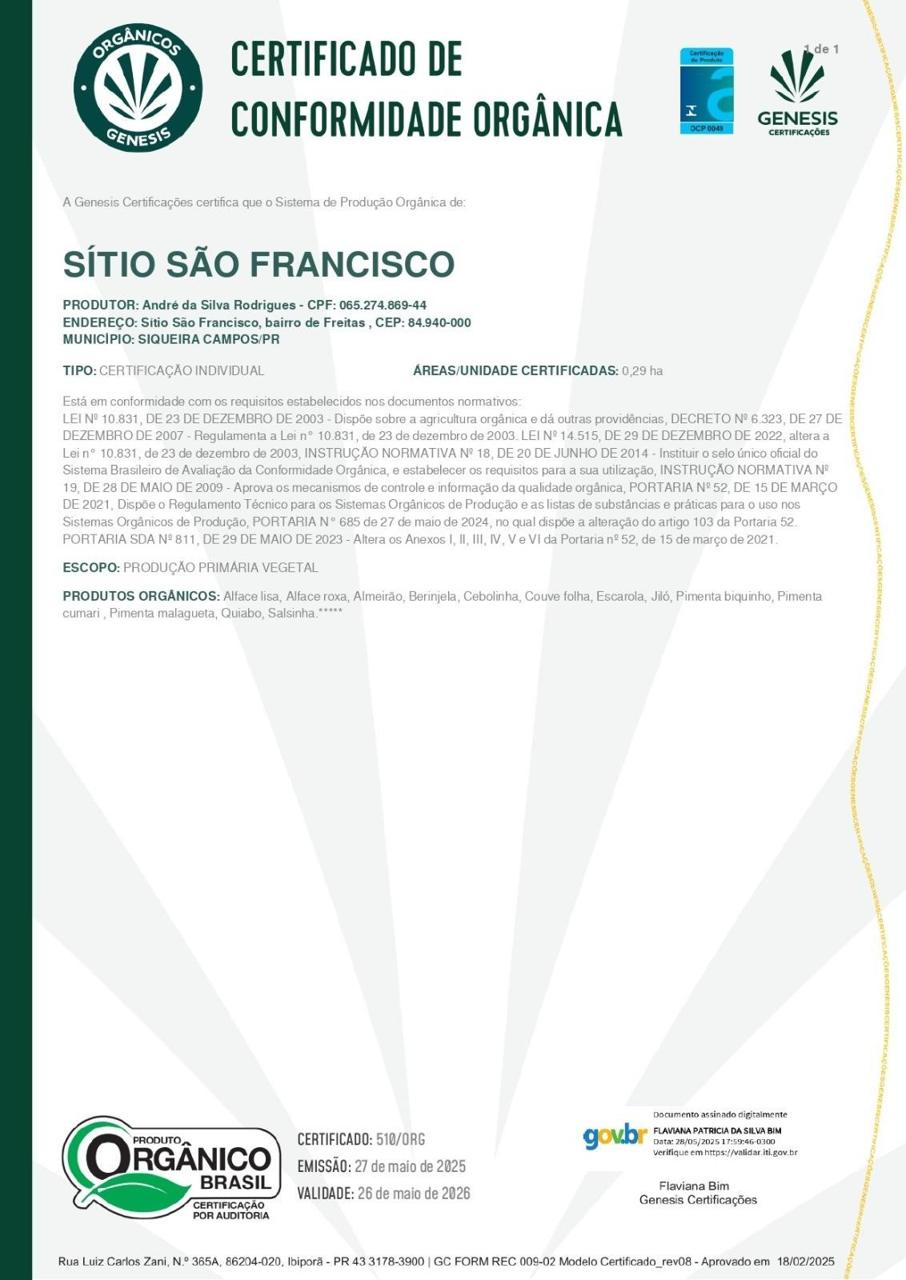 Certificação de orgânicos